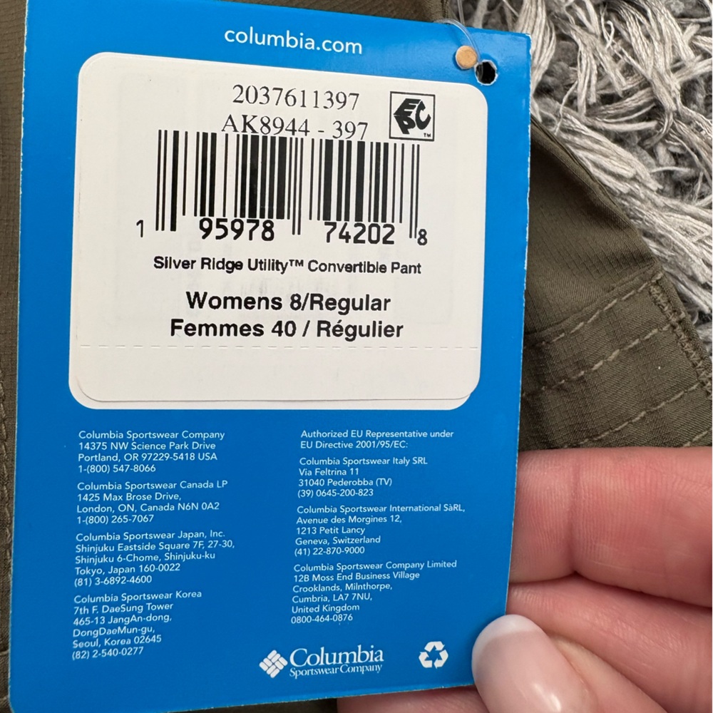 Columbia Women's Silver Ridge Utility Convertible Pants - Stone Green - Size 8 - Picture 13 of 16